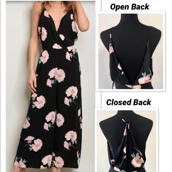 floral sleeveless jumpsuit